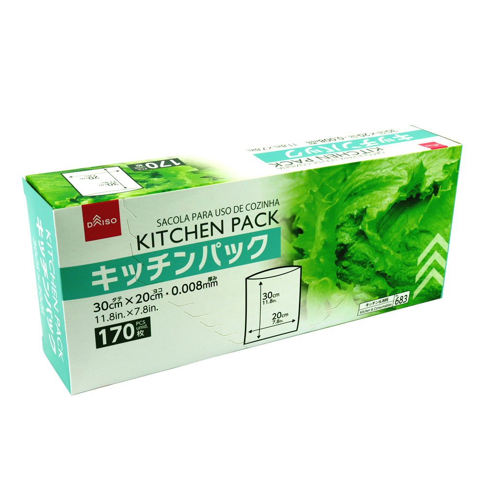 Saco Plástico Para Uso Em Geladeira E Freezer 20Cm X 30Cm Daiso